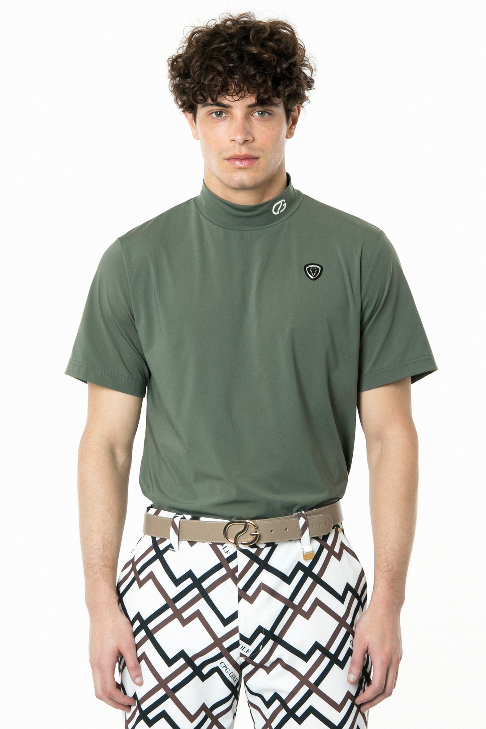 【Sample】ロゴパイピングつきモックネックシャツ | MEN