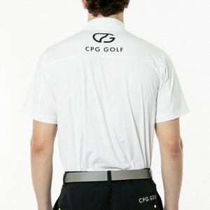 ロゴパイピングつきモックネックシャツ