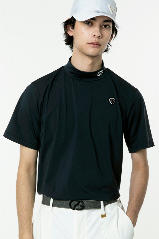 ロゴパイピングつきモックネックシャツ CPGゴルフ メンズ 半袖 Tシャツ ゴルフウェア