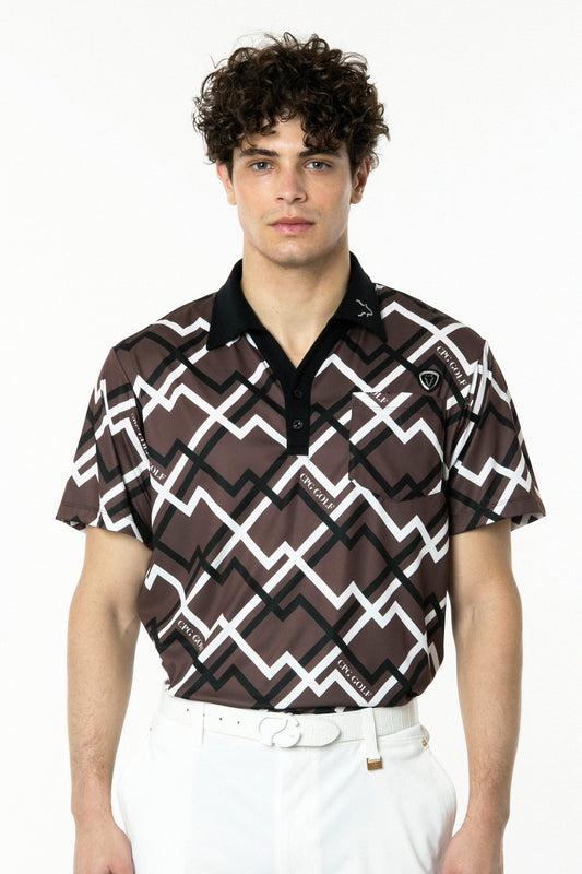 ジオメトリックプリントスキッパーSS（ショートスリーブ）