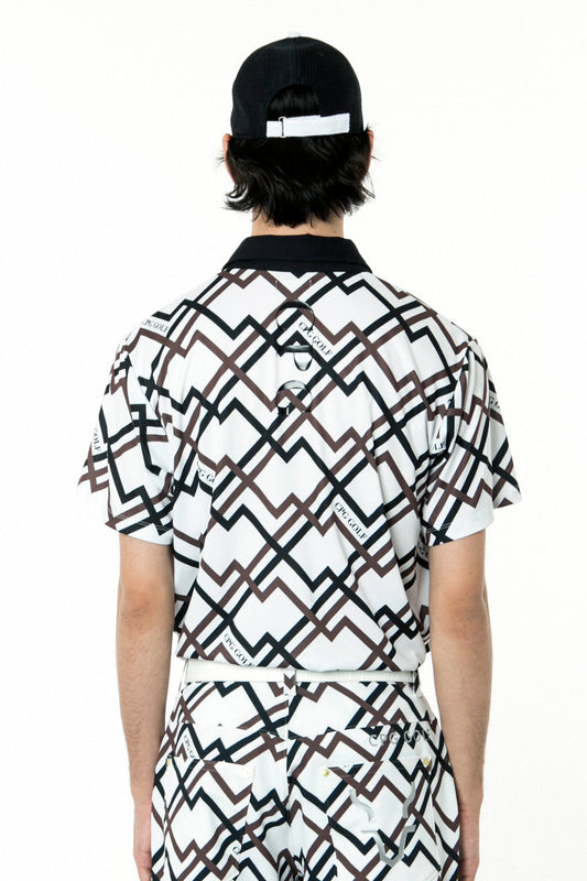 ジオメトリックプリントスキッパーSS（ショートスリーブ）