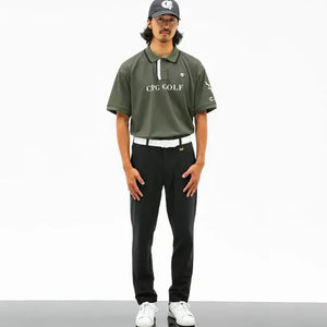 ゴルフウェア メンズ トップス Tシャツ 半袖 ポロSS カーキ 全身