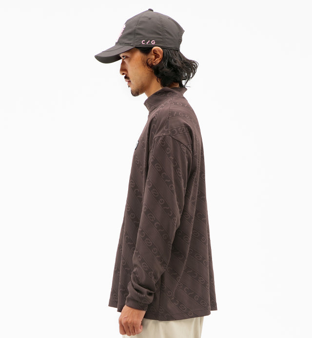 【New Arrival】ロゴジャガード柄モックネックLS｜MEN