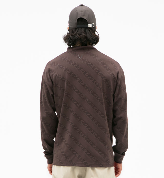 【New Arrival】ロゴジャガード柄モックネックLS｜MEN