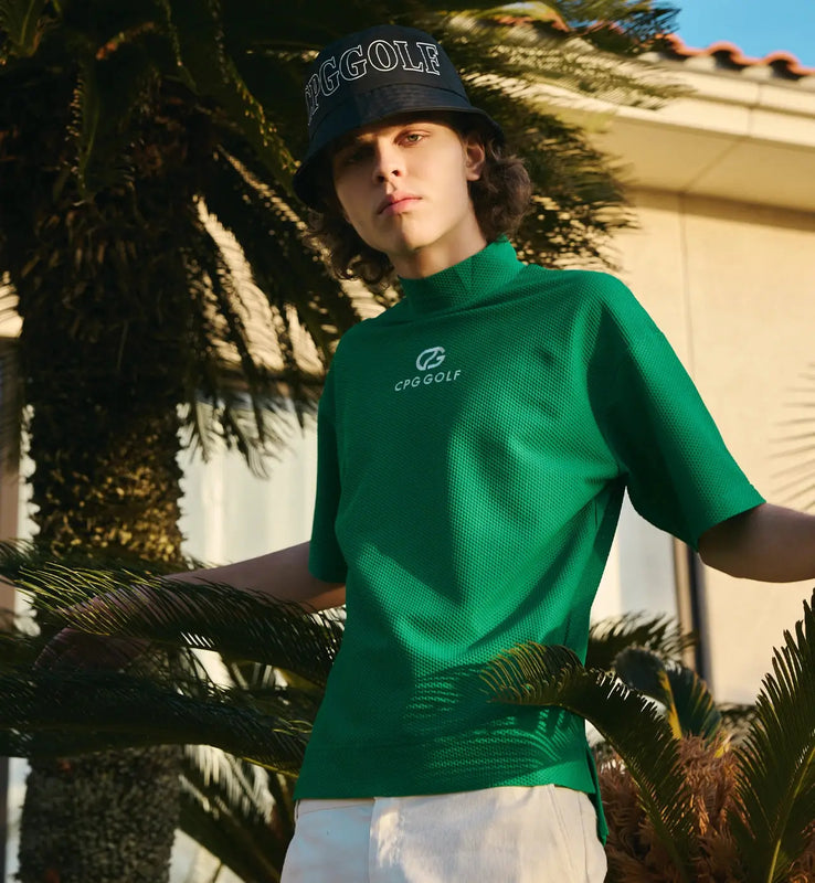 LIGHT MESH MOCK NECK SS | MEN