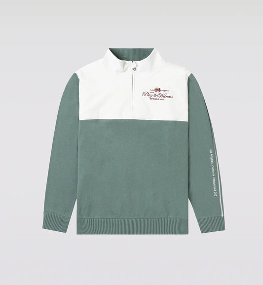 【new arrival】TWO-TONE HALF ZIP BLOUSON | MEN-SAMPLE-