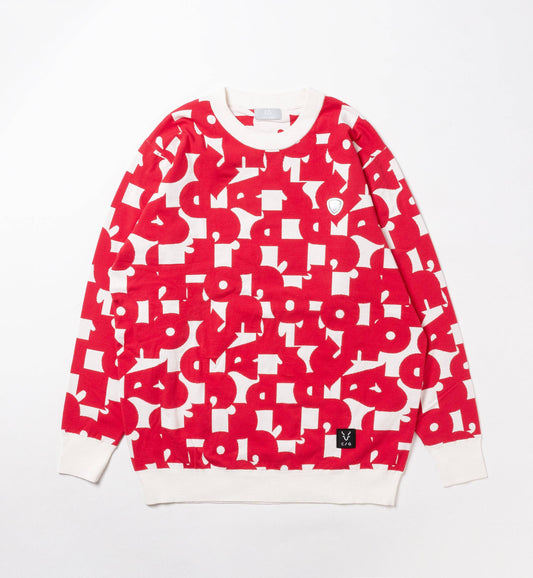 70’S調タイポグラフィ柄インターシャニットPO | MEN -sample-