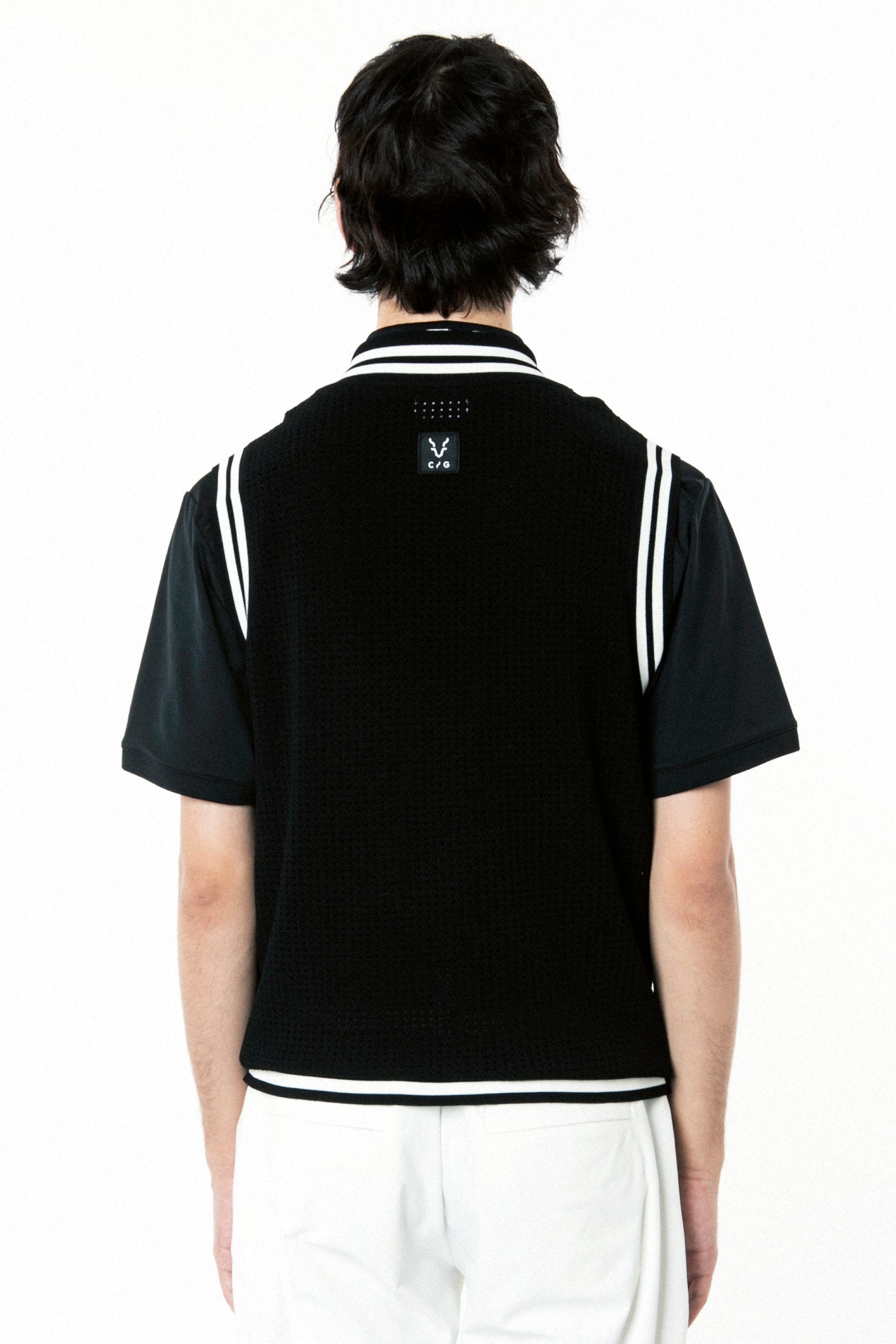 【Sample】ラインリブ入りメッシュニットベスト | MEN