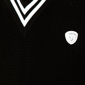 ラインリブ入りメッシュニットベスト