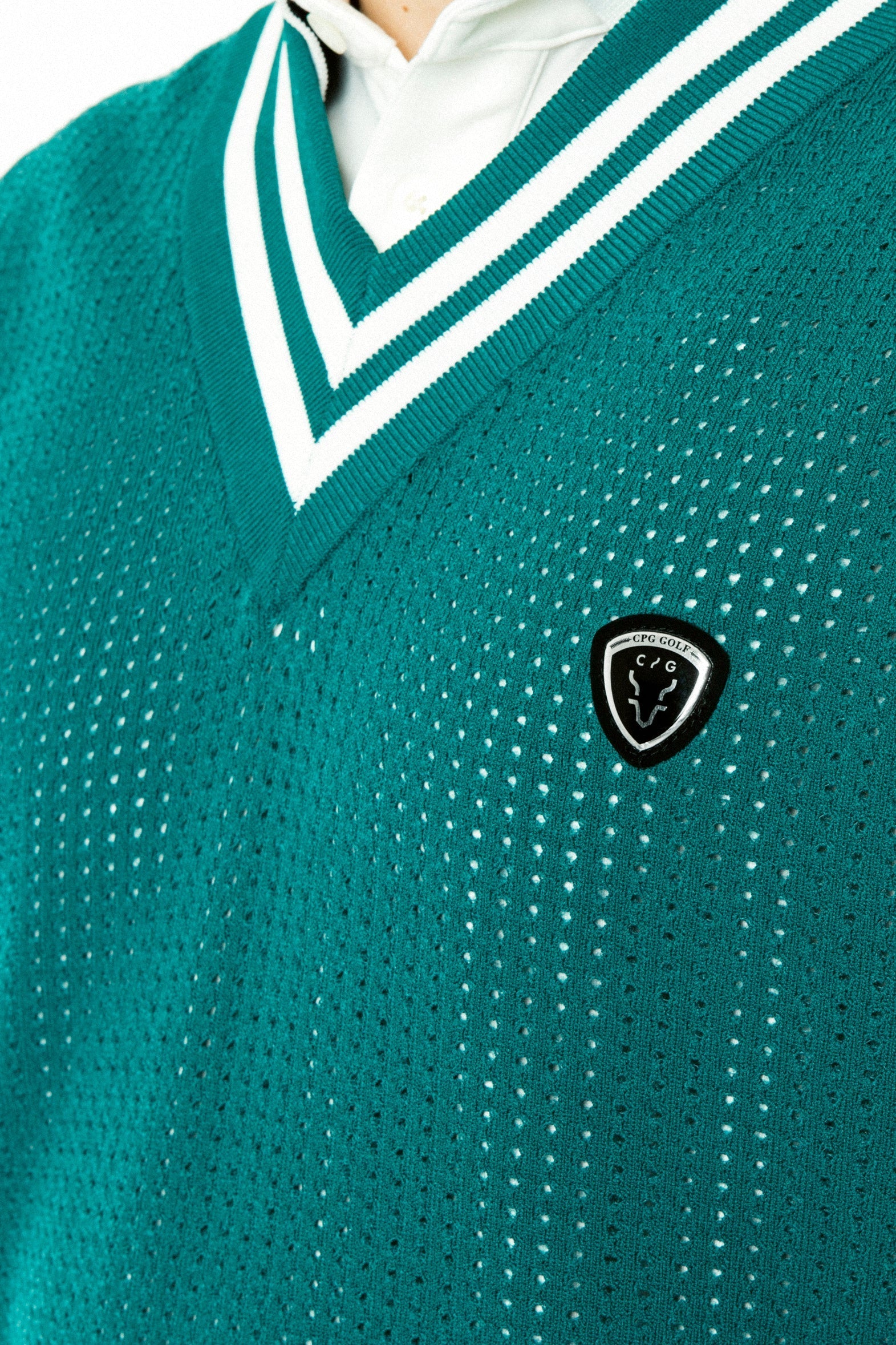 【Sample】ラインリブ入りメッシュニットベスト | MEN