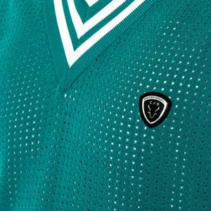 ラインリブ入りメッシュニットベスト