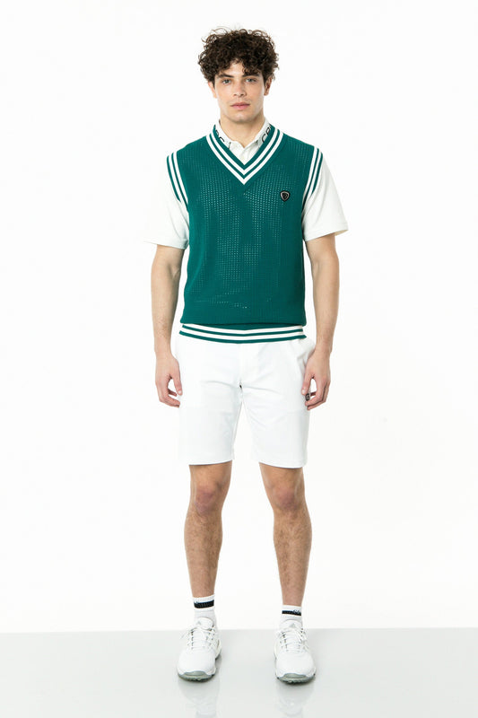 CPGゴルフ(CPG GOLF) ラインリブ入りメッシュニットベスト MEN