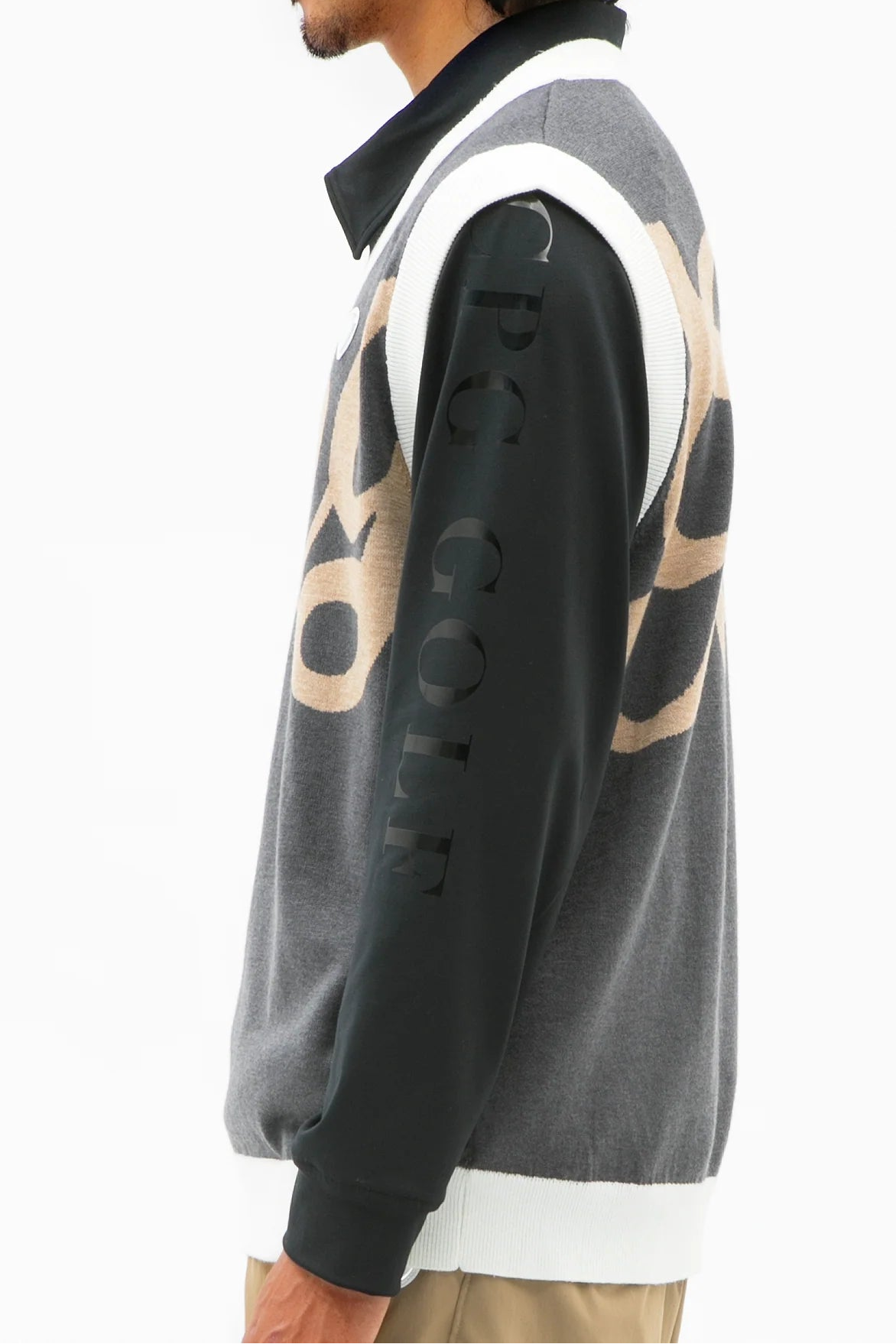 インターシャビッグロゴニットベスト｜MEN -sample-