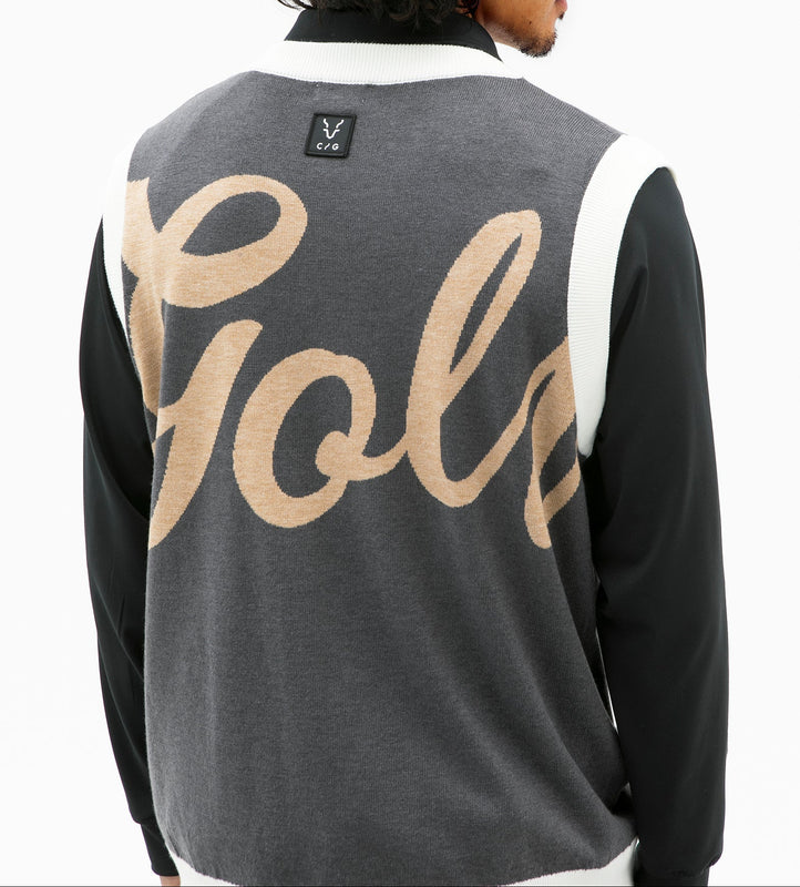 インターシャビッグロゴニットベスト｜MEN -sample-