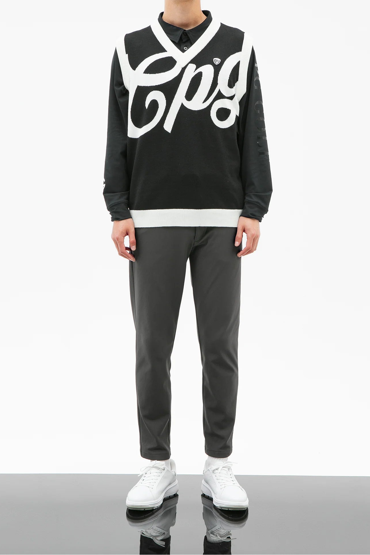 インターシャビッグロゴニットベスト｜MEN -sample-