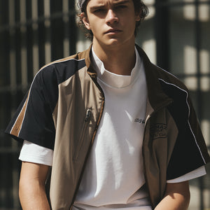 MOCK NECK SS BACK PRINT | MEN