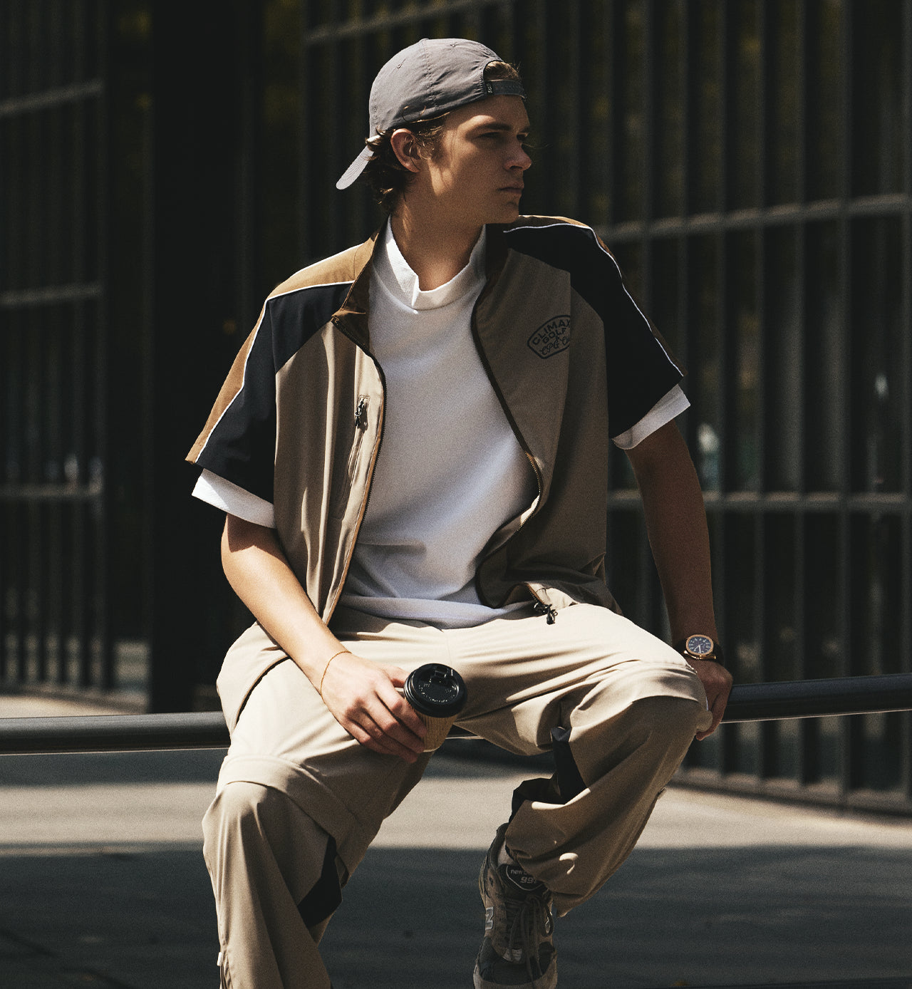 C LOGO NYLON TWILL CAP