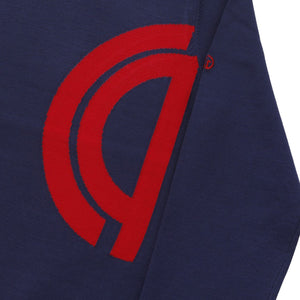 【9 월 9 일 이후 출하】 Middle neck logo motif knit sweater (미들 넥 로고 모티브 니트 스웨터) | WOMEN