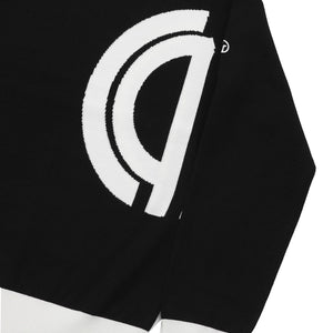 【9 월 9 일 이후 출하】 Middle neck logo motif knit sweater (미들 넥 로고 모티브 니트 스웨터) | WOMEN