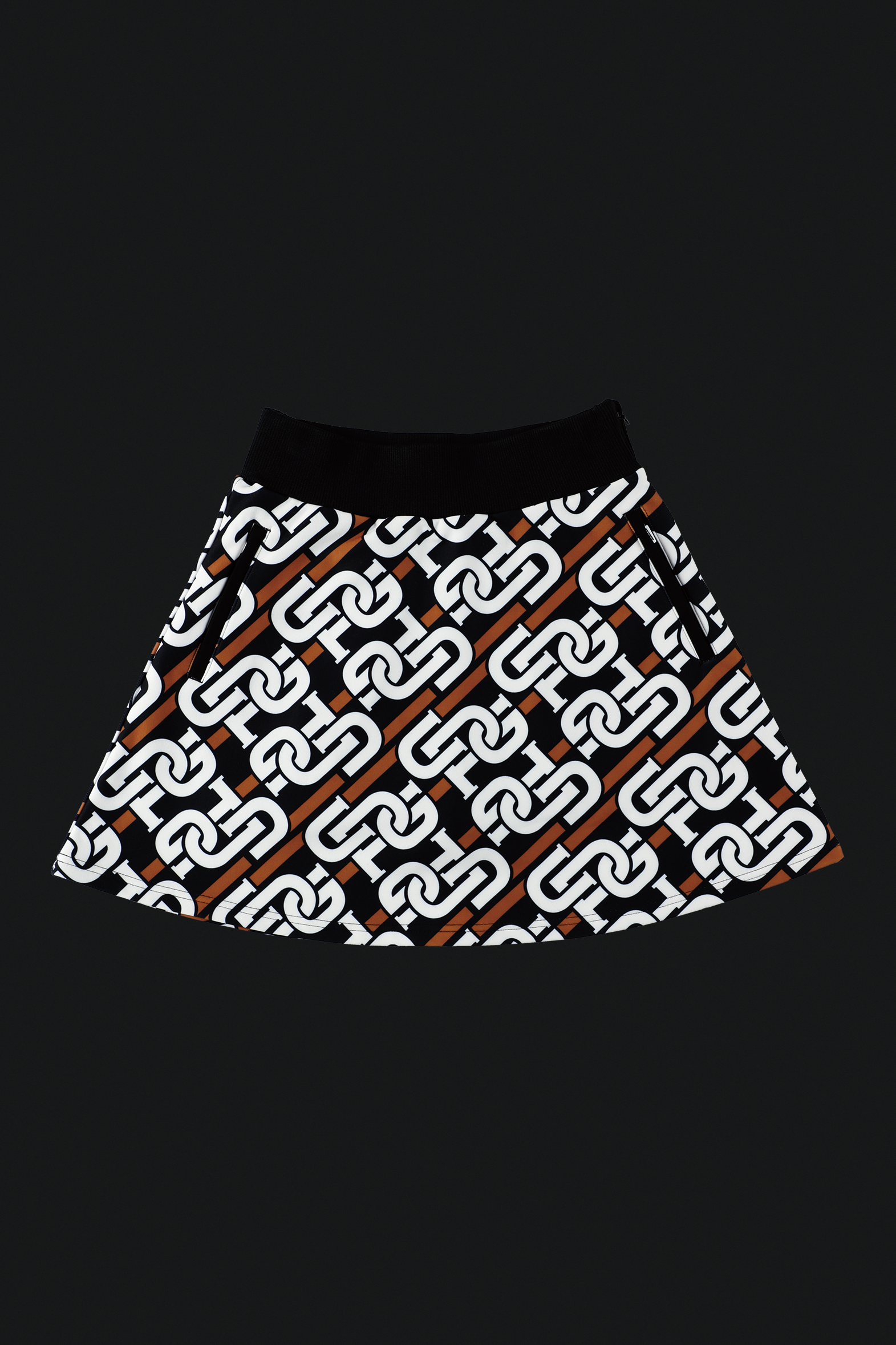 【9월 9일 이후 출하】 CHAIN ​​LOGO GRAPHICAL SKIRT(체인 로고 그래픽 스커트)