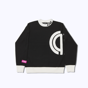 【9 월 9 일 이후 출하】 Middle neck logo motif knit sweater (미들 넥 로고 모티브 니트 스웨터) | WOMEN