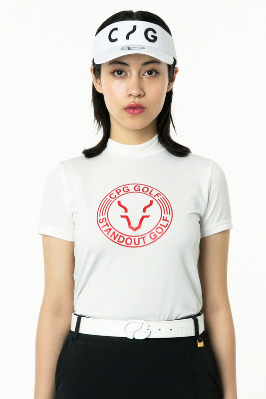 ロゴプリントモックネックショートスリーブ  CPGゴルフ レディース 半袖 Tシャツ ゴルフウェア