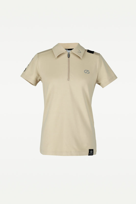 ショルダーライン切り替えジップアップ ショートスリーブ  CPGゴルフ 半袖 Tシャツ レディース ゴルフウェア