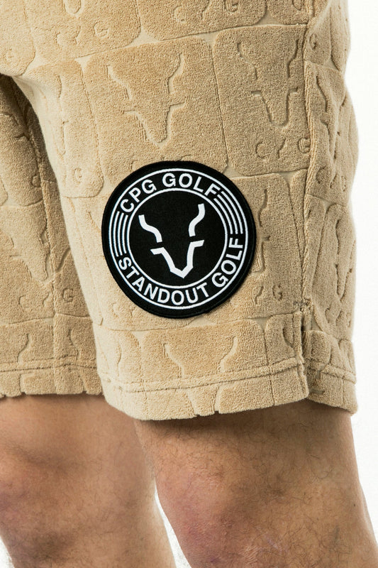ロゴジャガード 柄パイル ショートパンツ CPGゴルフ ショートパンツ 短パン メンズ ゴルフウェア